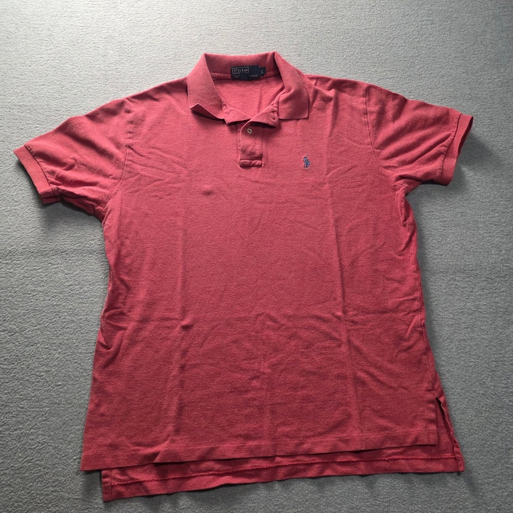 Polo Ralph Lauren Shirt Blue Pony Mens L Heather Red preppy College old money